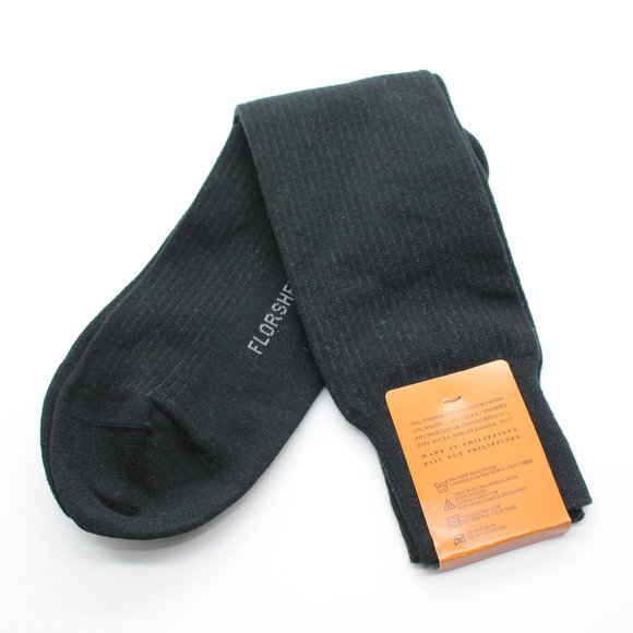FLORSHEIM Men's Cotton Blend Black Grey Dress Socks - 2 Pairs - Size 10-13 - Picture 1 of 4